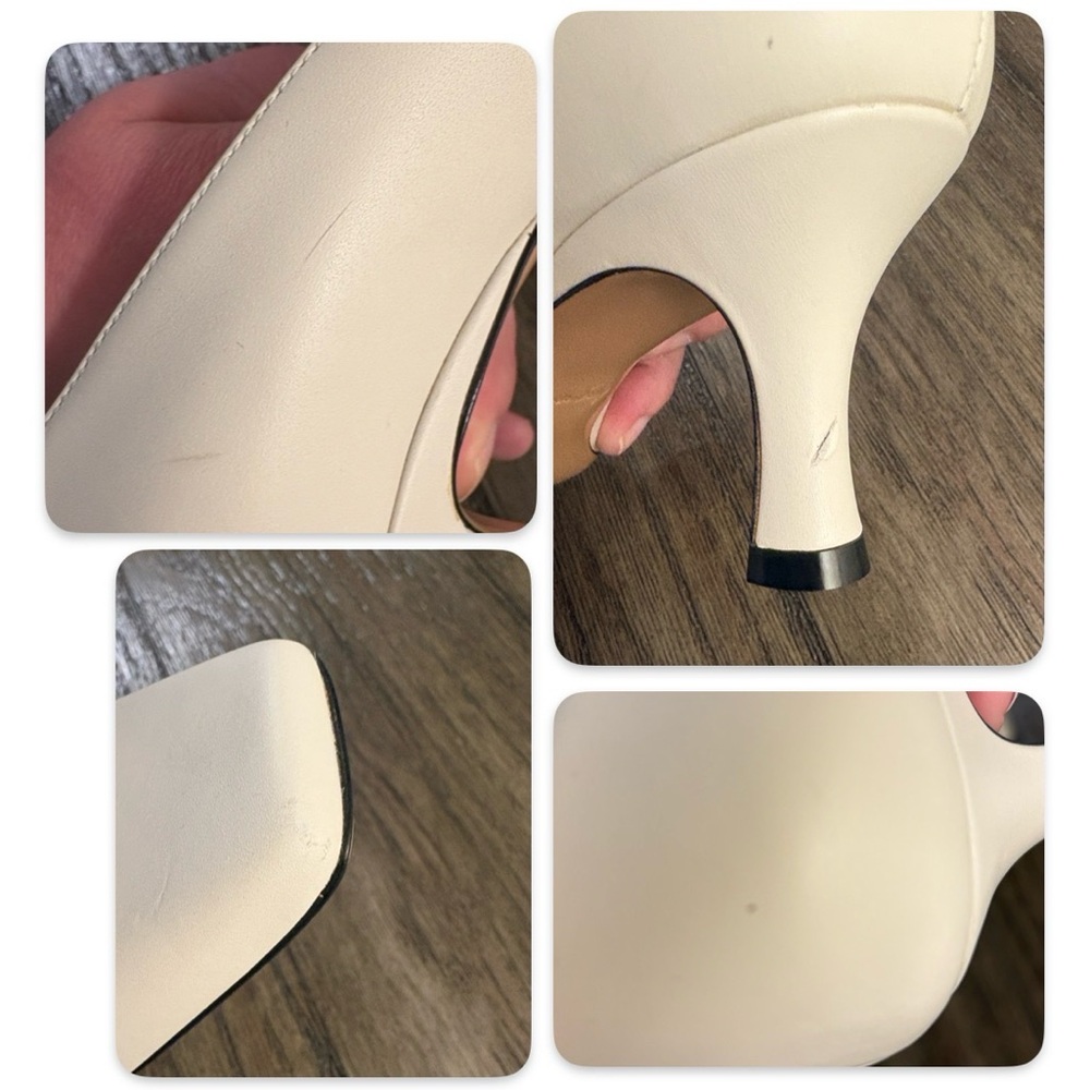 [Louis Vuitton] Rotary Low Heel Square Pumps White Leather Women’s EU 35 / US 5 - Picture 13 of 16
